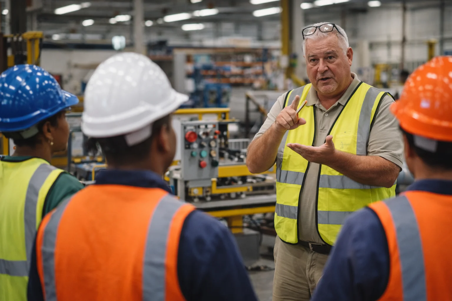 Interpreter providing services during factory safety training